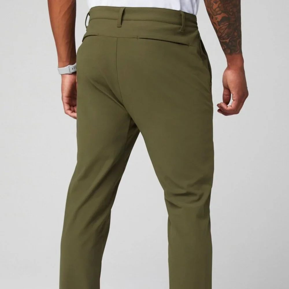 Fabletics The Don Trouser, Slim Fit, Utility Green, 33WX30L, EUC